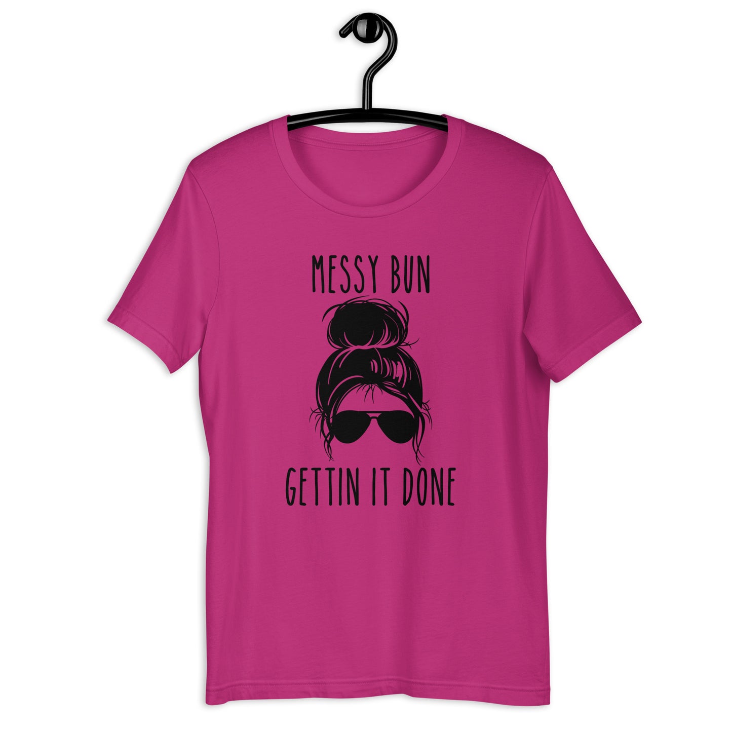 Cheetah Messy Bun Mom Life T-Shirt